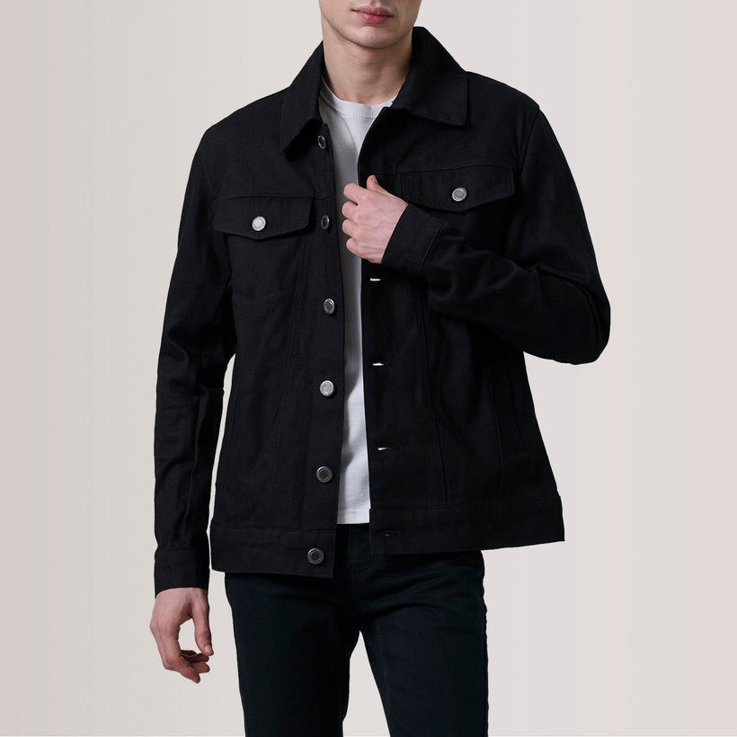 Conard Fekete Denim Trucker Bőrdzseki férfi