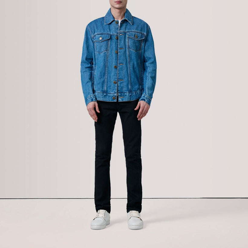 Conard Blue Denim Trucker Bőrdzseki férfi