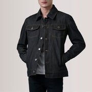 
Conard Faded Fekete Denim Trucker Bőrdzseki Férfi For Men fekete valódi marhabőrből - Elölnézet & testre szabott sziluett | Online vásárlás