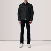 
Black Full-Grain leather Jacket - Hátulnézet precíz vállilleszkedéssel és tiszta szegéllyel