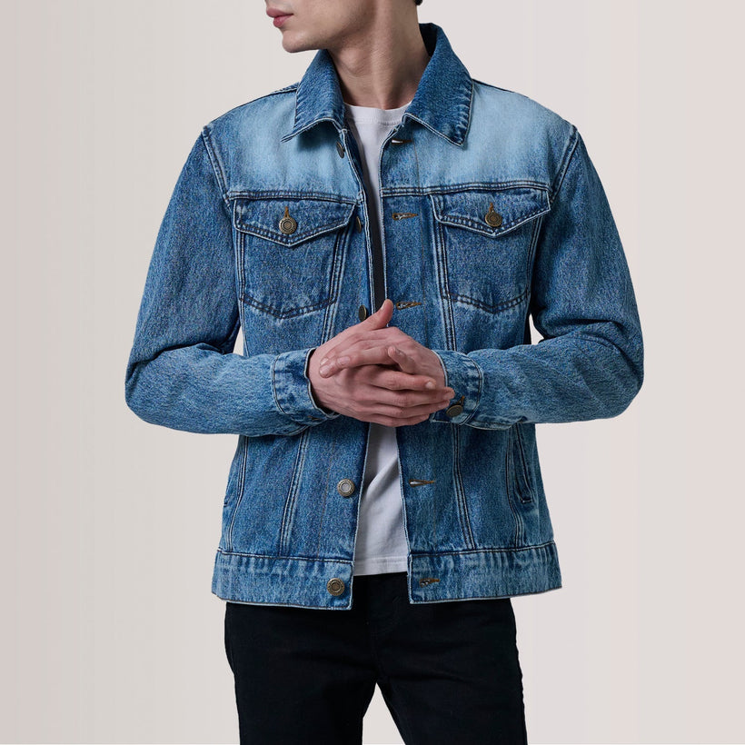 Conard Ice Blue Denim Trucker Bőrdzseki férfi