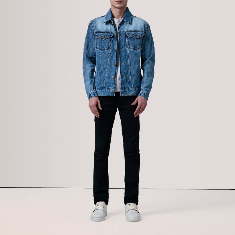 Conard Ice Blue Denim Trucker Bőrdzseki férfi