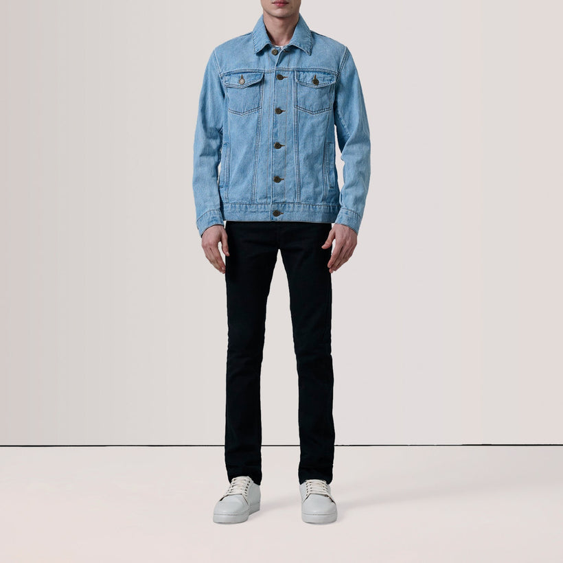 Conard Light Kék Denim Trucker Bőrdzseki Férfi