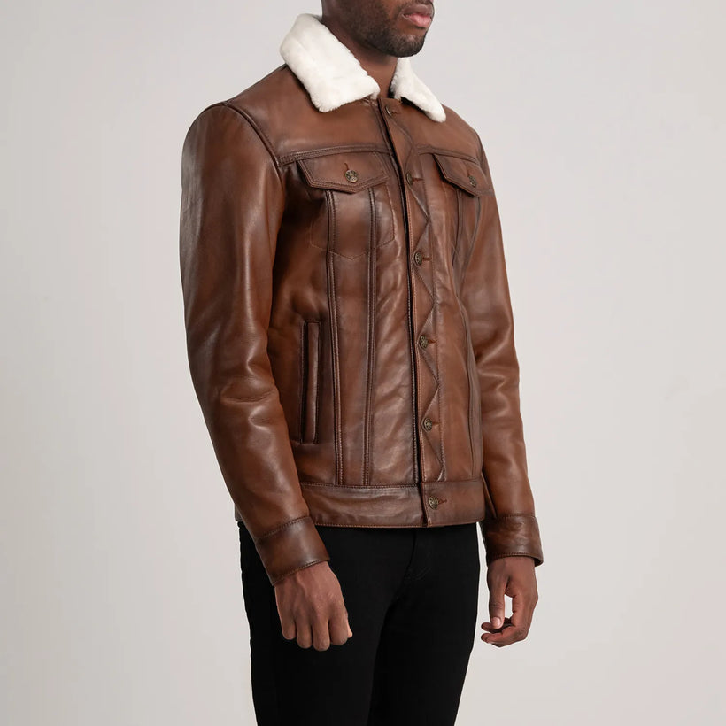 Dallis Barna Leather Shearling Trucker Bőrdzseki Férfi