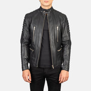 
Damian Grey Suede Biker Jacket in Grey Sheepskin Suede - Elölnézet & testre szabott sziluett | Online vásárlás