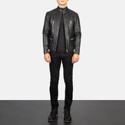 
Damian Grey Suede Biker Jacket - Oldalnézet az ergonomikus ujjkialakítással