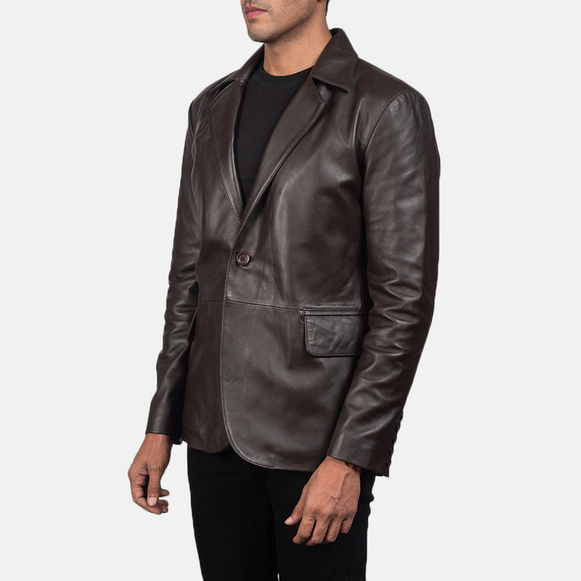 Daron Barna Leather Blazer férfi