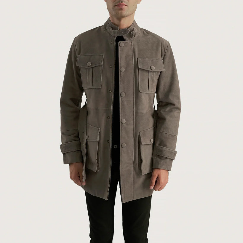 Dolf Grey Suede Bőrdzseki férfi