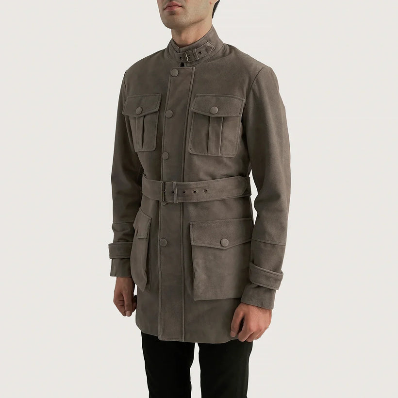 Dolf Grey Suede Bőrdzseki férfi