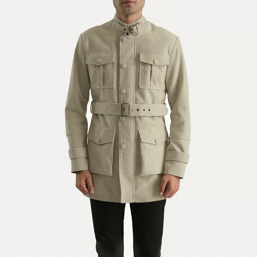 Dolf Off-White Suede Bőrdzseki férfi