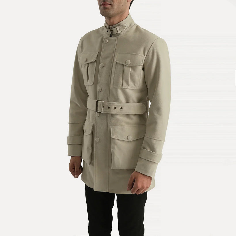 Dolf Off-White Suede Bőrdzseki férfi