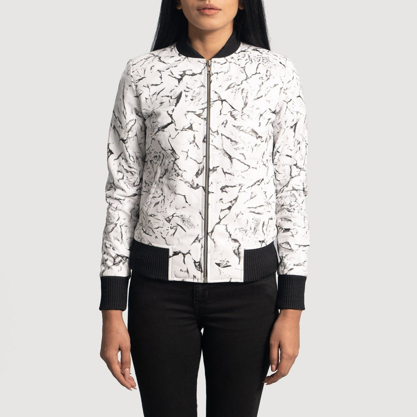 Donna Blake White Bőr Bomber Dzseki Női