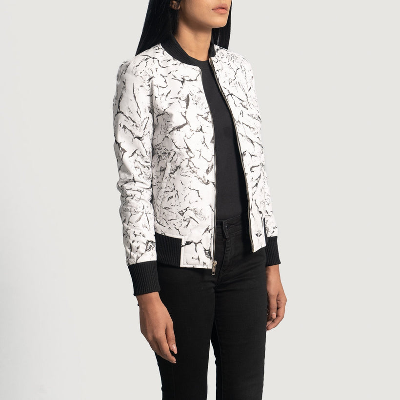 Donna Blake White Bőr Bomber Dzseki Női