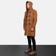 
Khaki Synthetic Wool Trench Coat - Hátulnézet precíz vállilleszkedéssel és tiszta szegéllyel