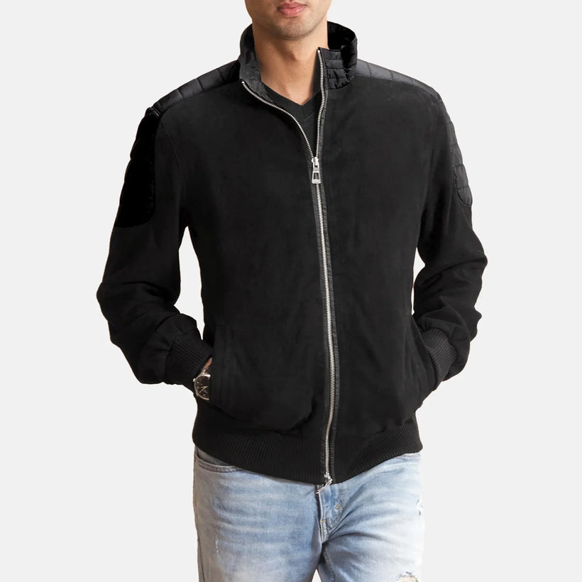 Ethan Hybrid Suede Bőr Bomber Dzseki Férfi