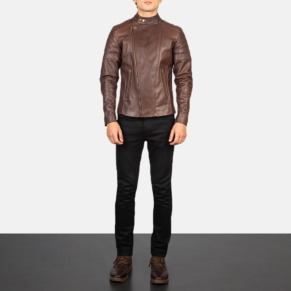 
Faisor Mocha Bőr Motoros Dzseki Férfi – alternate product view 3