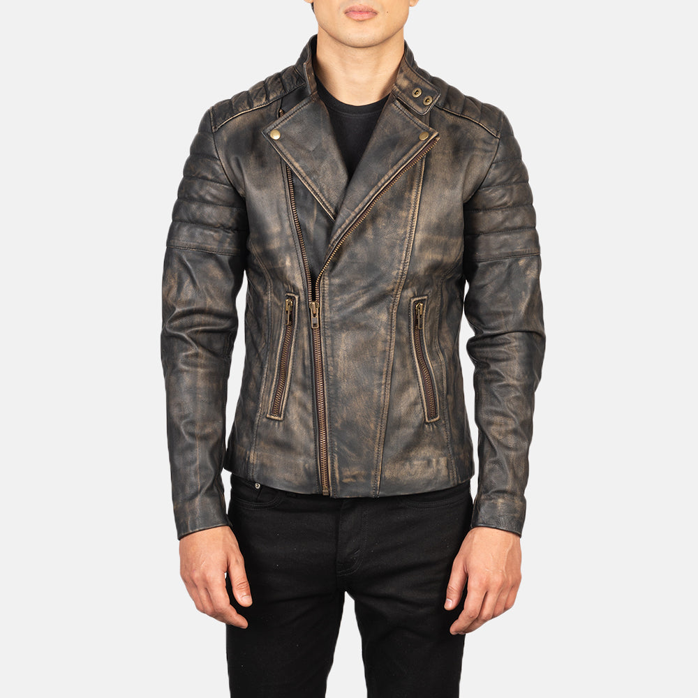 
Faisor Mocha Bőr Motoros Dzseki Férfi – alternate product view 1