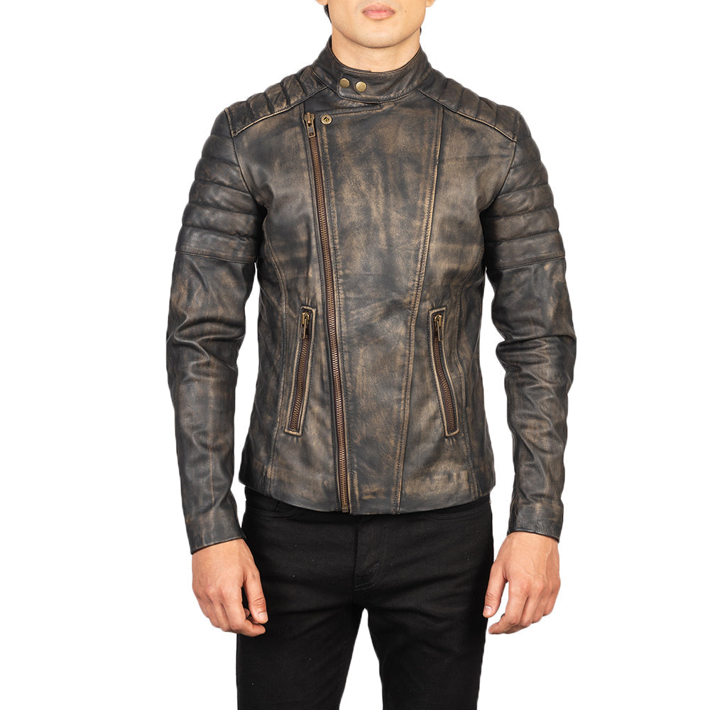 
Faisor Mocha Bőr Motoros Dzseki Férfi – alternate product view 4