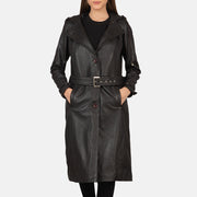 
Fixon Hooded Barna Bőr Viharkabát Női in Brown Sheepskin Leather - Elölnézet & testre szabott sziluett | Online vásárlás