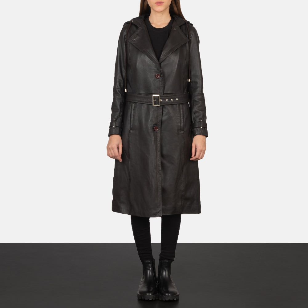 Fixon Hooded Brown Trench Coat - Oldalnézet az ergonomikus ujjkialakítással