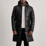 
Floyd Tan Hooded Leather Puffer Coat in Tan Brown Sheepskin Leather - Elölnézet & testre szabott sziluett | Online vásárlás