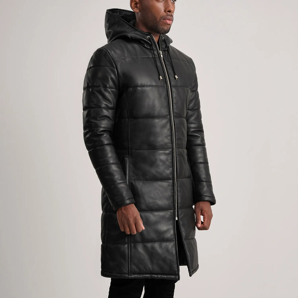 
Tan Brown Sheepskin Leather Hooded Jacket - Hátulnézet precíz vállilleszkedéssel és tiszta szegéllyel