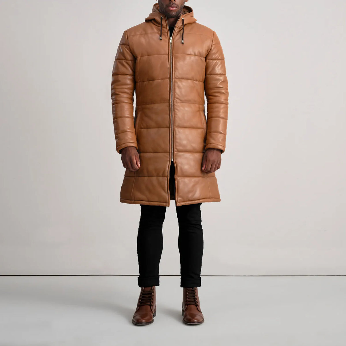 
Floyd Bőrkabát Világosbarna Puffer Bőrdzseki Férfi – alternate product view 3