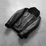 
Francis B-3 Fekete Bőr Bomber Dzseki Férfi – alternate product view 7