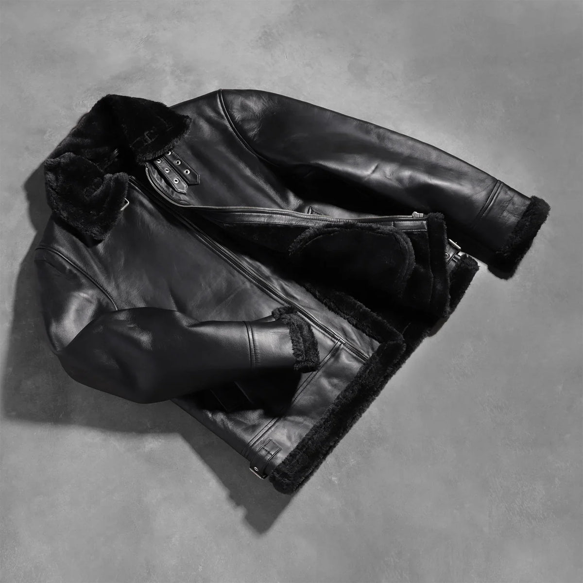 
Francis B-3 Fekete Bőr Bomber Dzseki Férfi – alternate product view 8