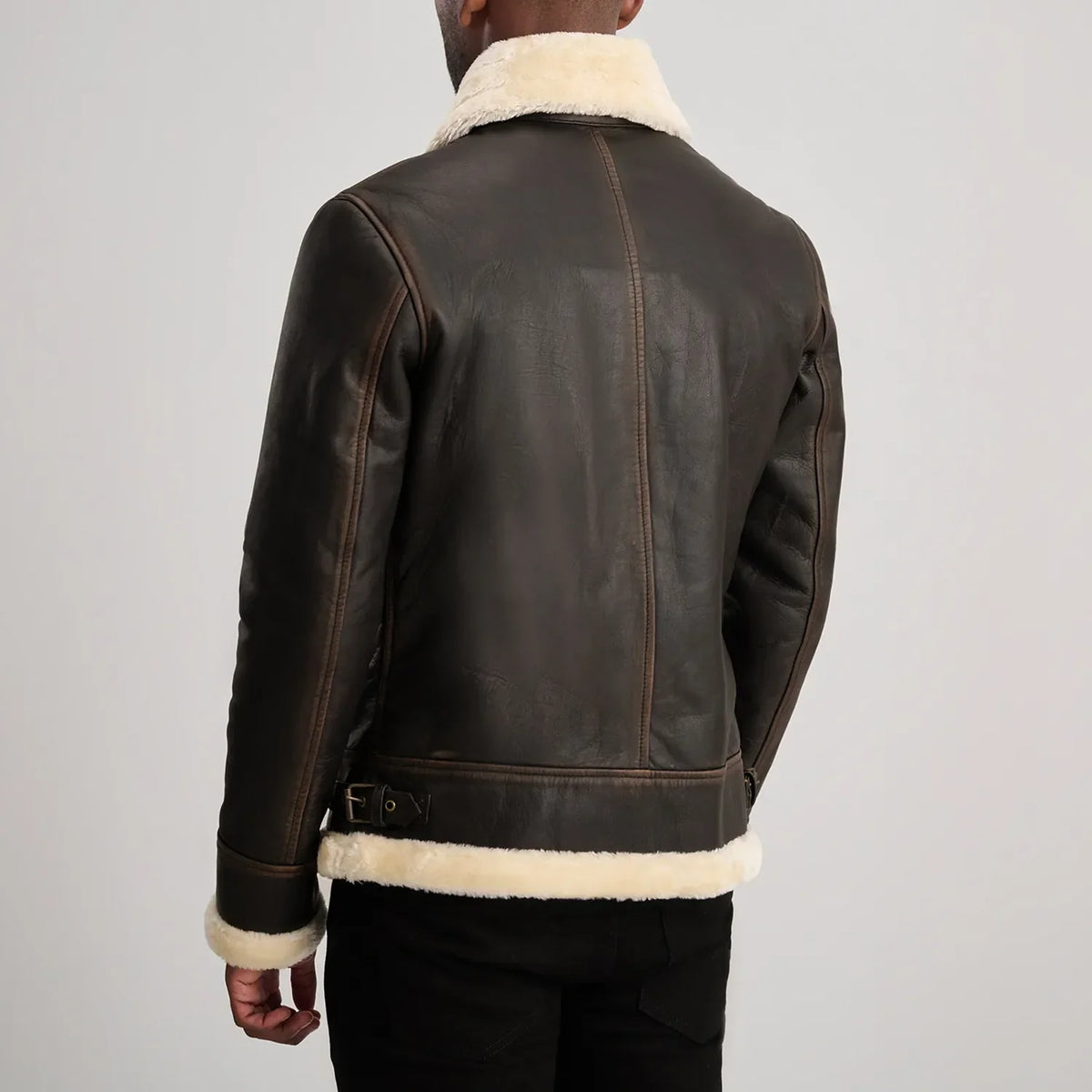 
Francis B-3 Fekete Bőr Bomber Dzseki Férfi – alternate product view 5