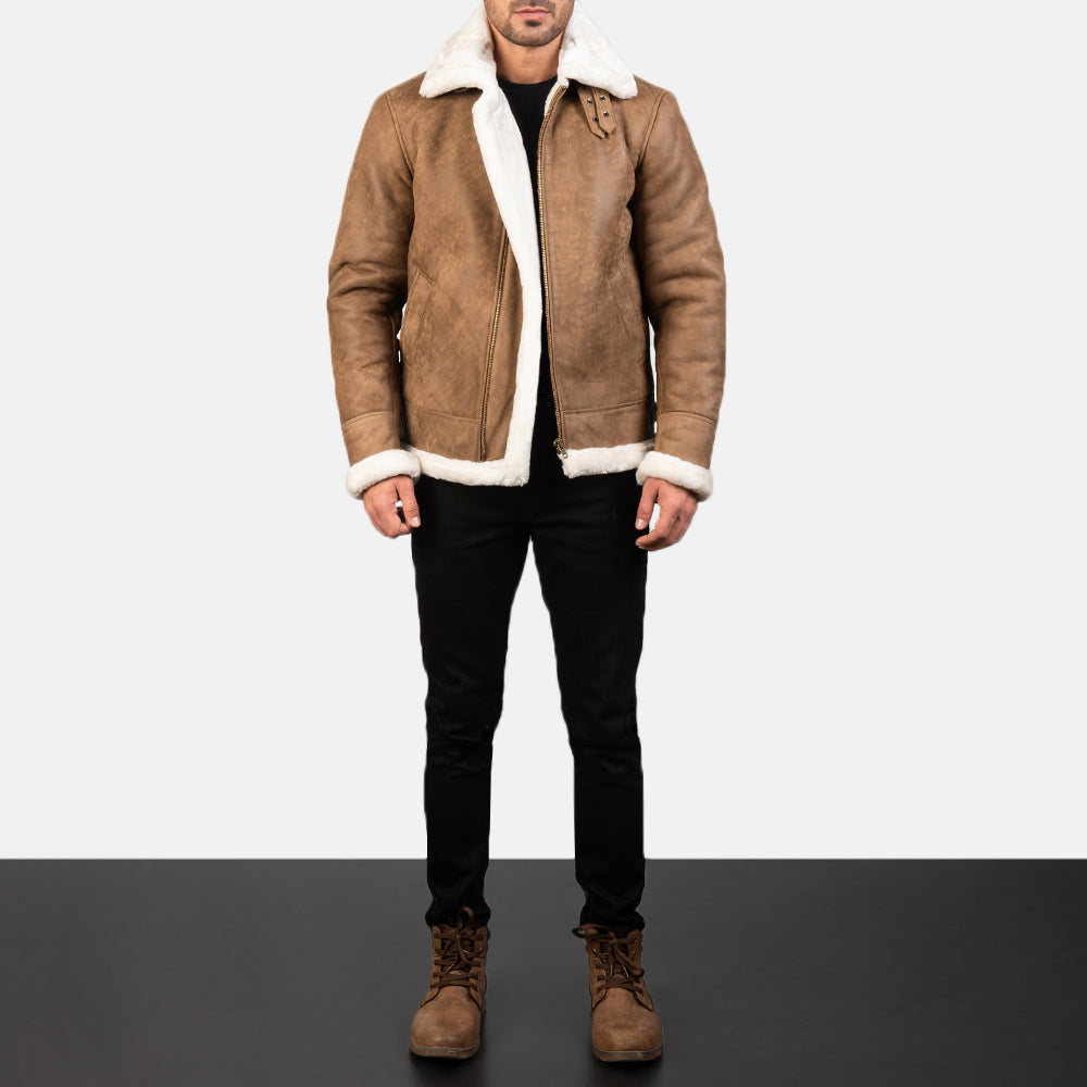 
Francis B-3 Fekete Bőr Bomber Dzseki Férfi – alternate product view 3