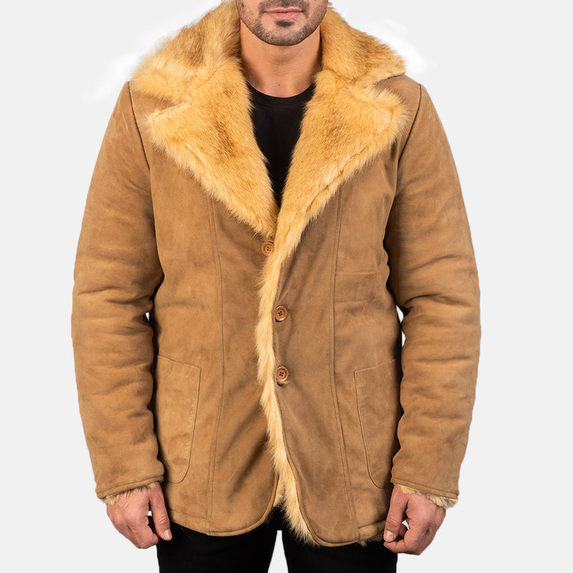 Furlong Coat Beige Leather Coat férfi