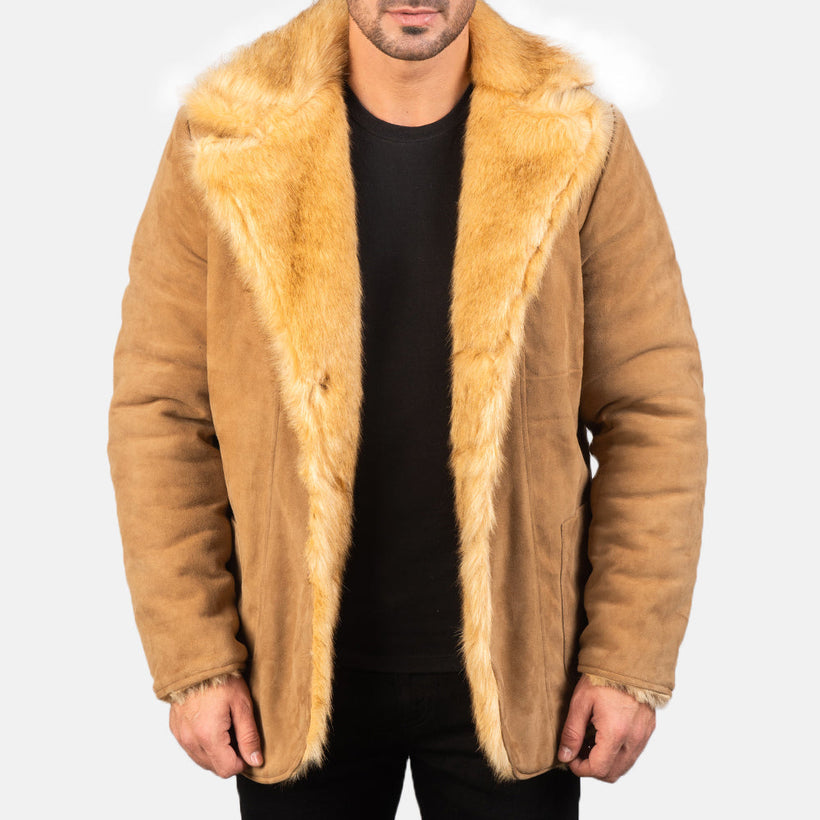 Furlong Coat Beige Leather Coat férfi