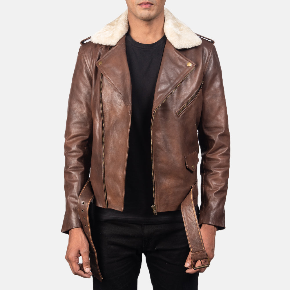 
Kézműves szegélykialakítás Furton Black Leather Biker Jacket