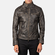 
Gatsby Quilted Distressed Brown Leather Jacket - Oldalnézet az ergonomikus ujjkialakítással