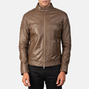 
Közeli részlet of Band with snap buttons & Zipper Hardware on Gatsby Mocha Bőr Motoros Dzseki Férfi