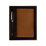 
Giftset Leather Writing Case and Pen (Passport holder) in Classic Full-Grain Leather - Elölnézet & testre szabott sziluett | Online vásárlás