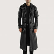 
Huntsman Fekete Hooded Bőr Viharkabát Férfi in Black. Cowhide Leather - Elölnézet & testre szabott sziluett | Online vásárlás