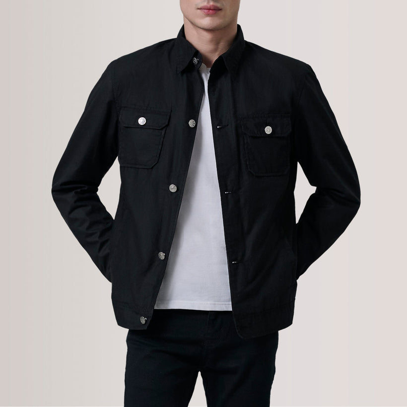 Irwin Fekete Waxed Canvas Field Bőrdzseki férfi