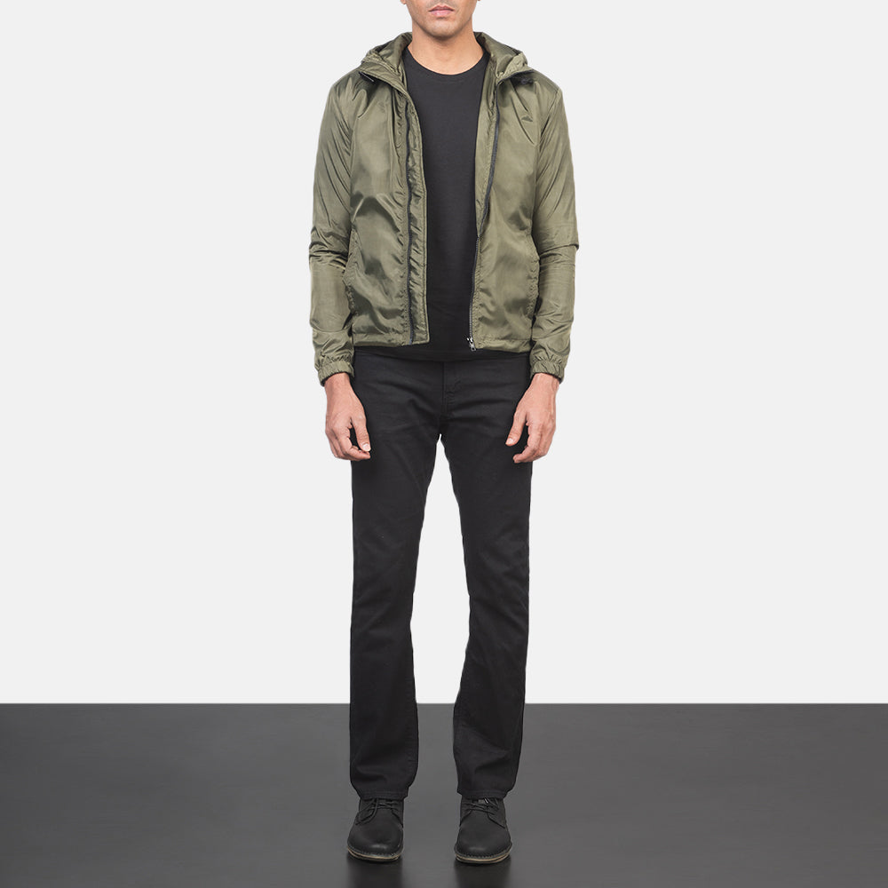 Jimmy Green Hooded Windbreaker Jacket - Oldalnézet az ergonomikus ujjkialakítással