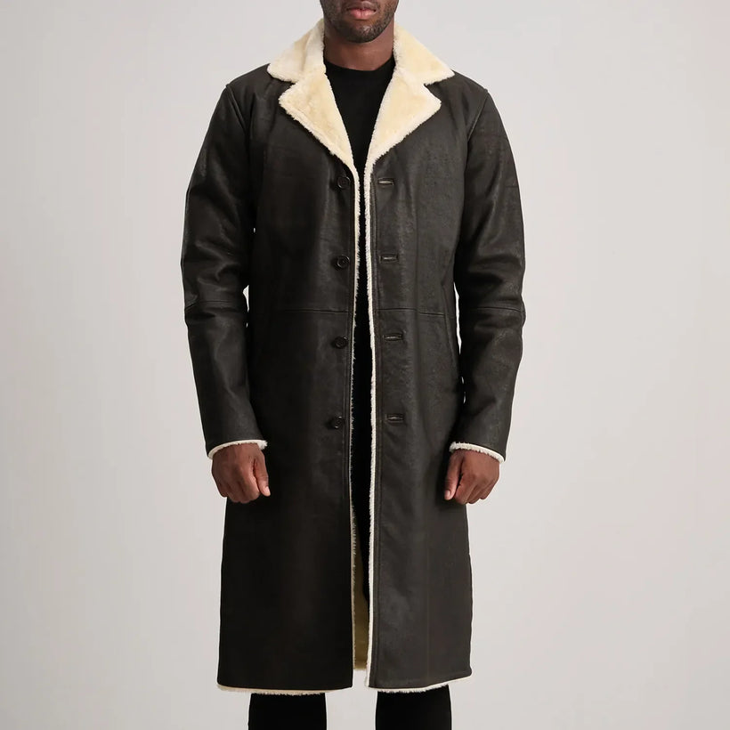 Kolby Barna Shearling Bőrkabát Férfi