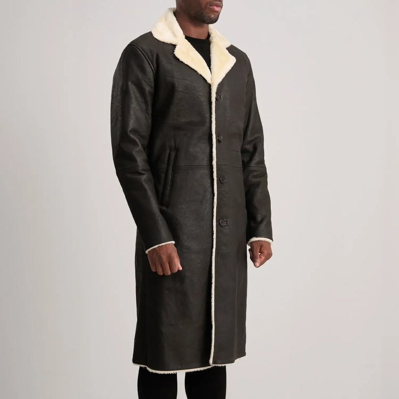 Kolby Barna Shearling Bőrkabát Férfi