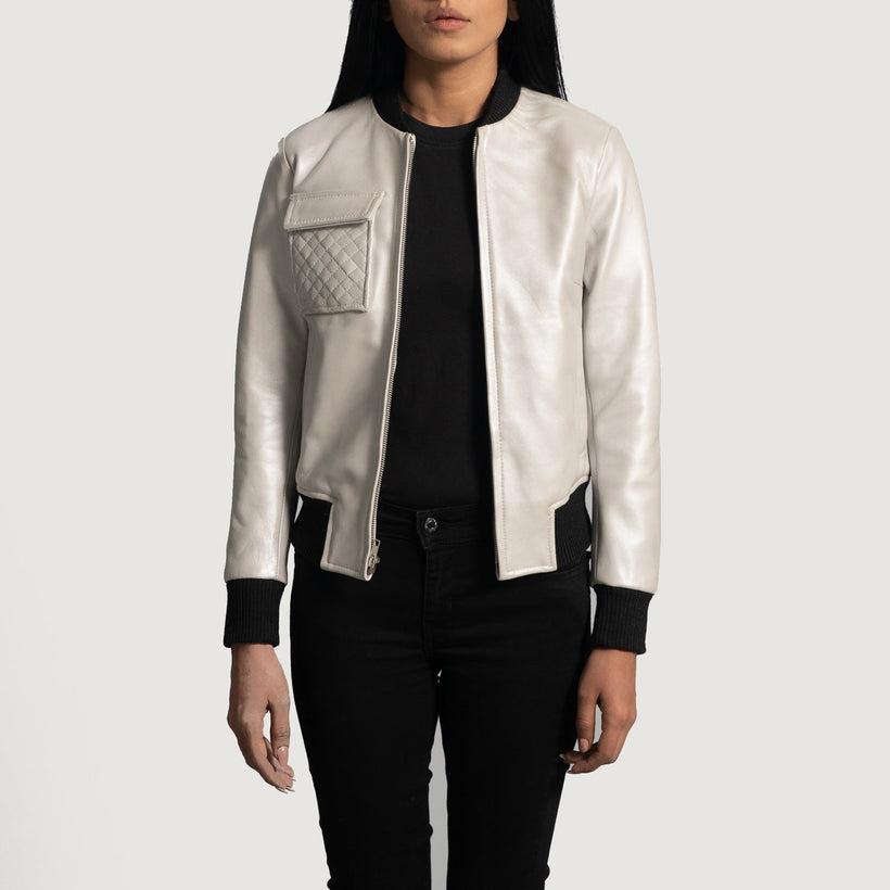 Lana Silver Bőr Bomber Dzseki Női