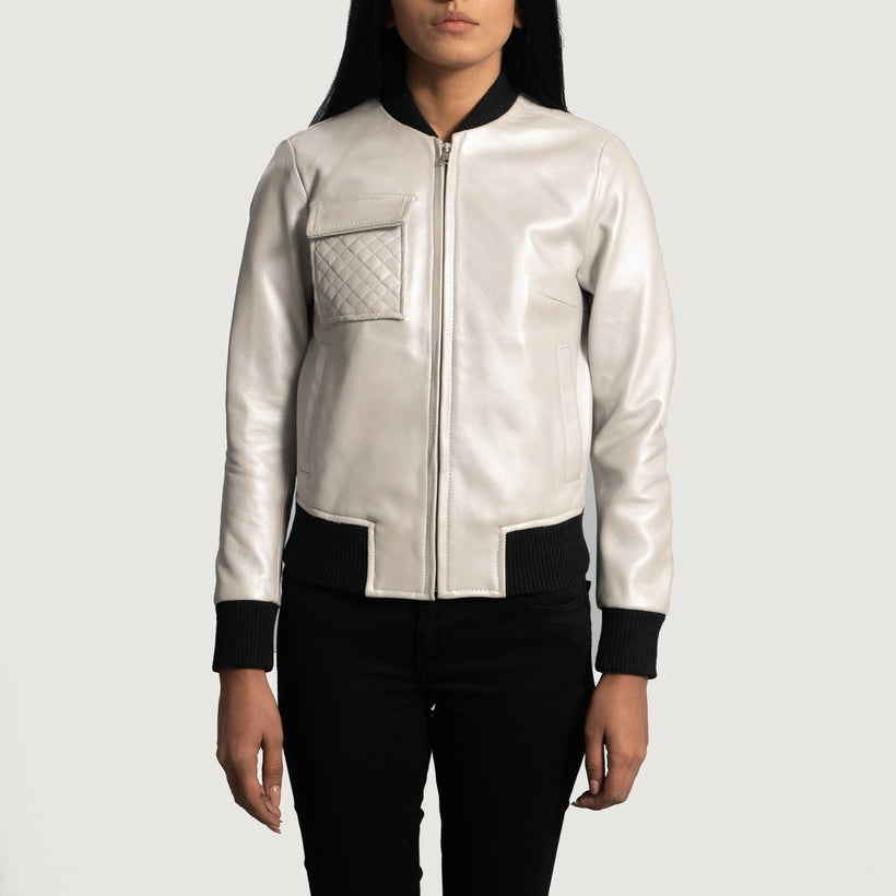 Lana Silver Bőr Bomber Dzseki Női