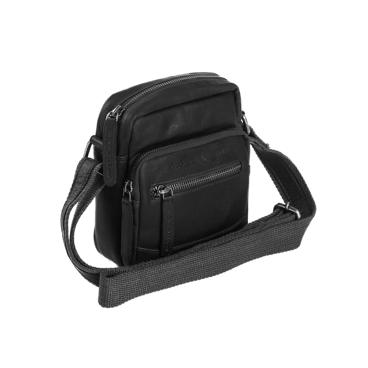 Bremen Full-Grain Leather Crossbody Bag klasszikus 100% valódi teljes bőrből - Full Exterior Elölnézet & testre szabott sziluett | Online vásárlás
