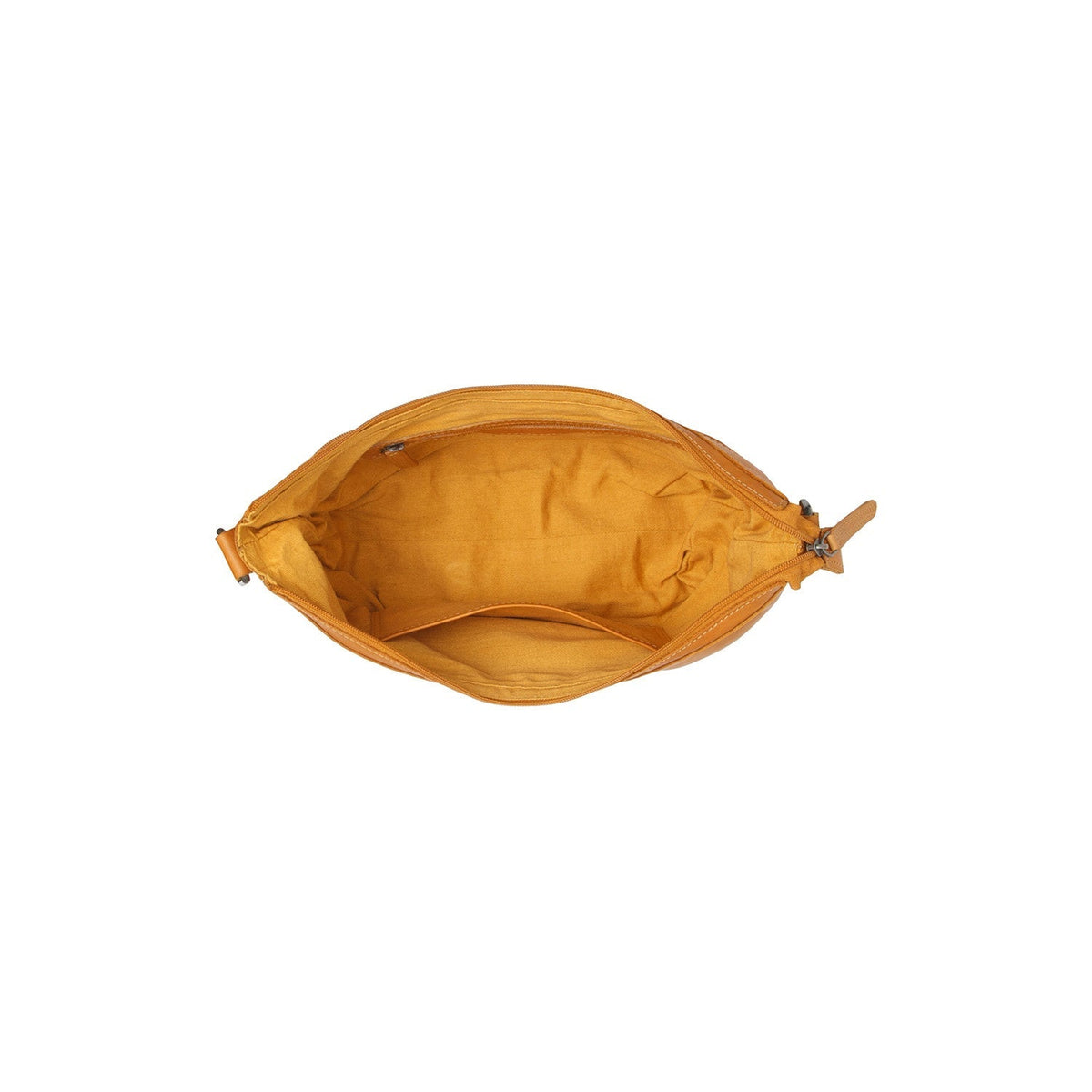 
Ocher Yellow Leather Crossbody Bag Clarita, detail view 1
