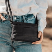 
Classic 100% Full-Grain leather Bag - Hátulnézet megerősített bőrpántokkal