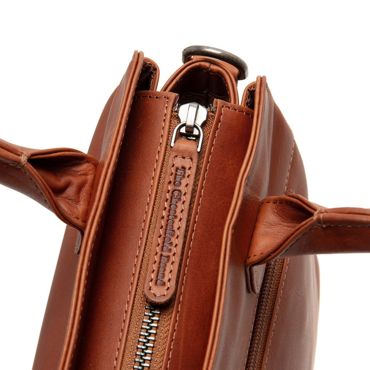 
Cognac Leather Handbag Hermosa, detail view 6