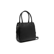Solvin Full-Grain Leather Handbag in Classic 100% Full-Grain Leather - Front Profile View &amp; Tailored Silhouette | Buy Online