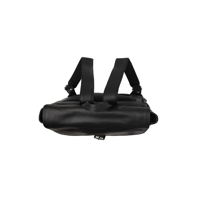 Classic 100% Full-Grain leather Backpack - Rear Perspective Showing Reinforced Leather Straps & Stitching